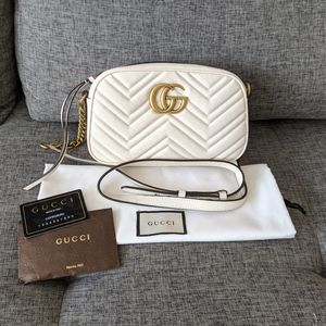 UNBRANDED Marmont Matelasse Small White Camera Bag